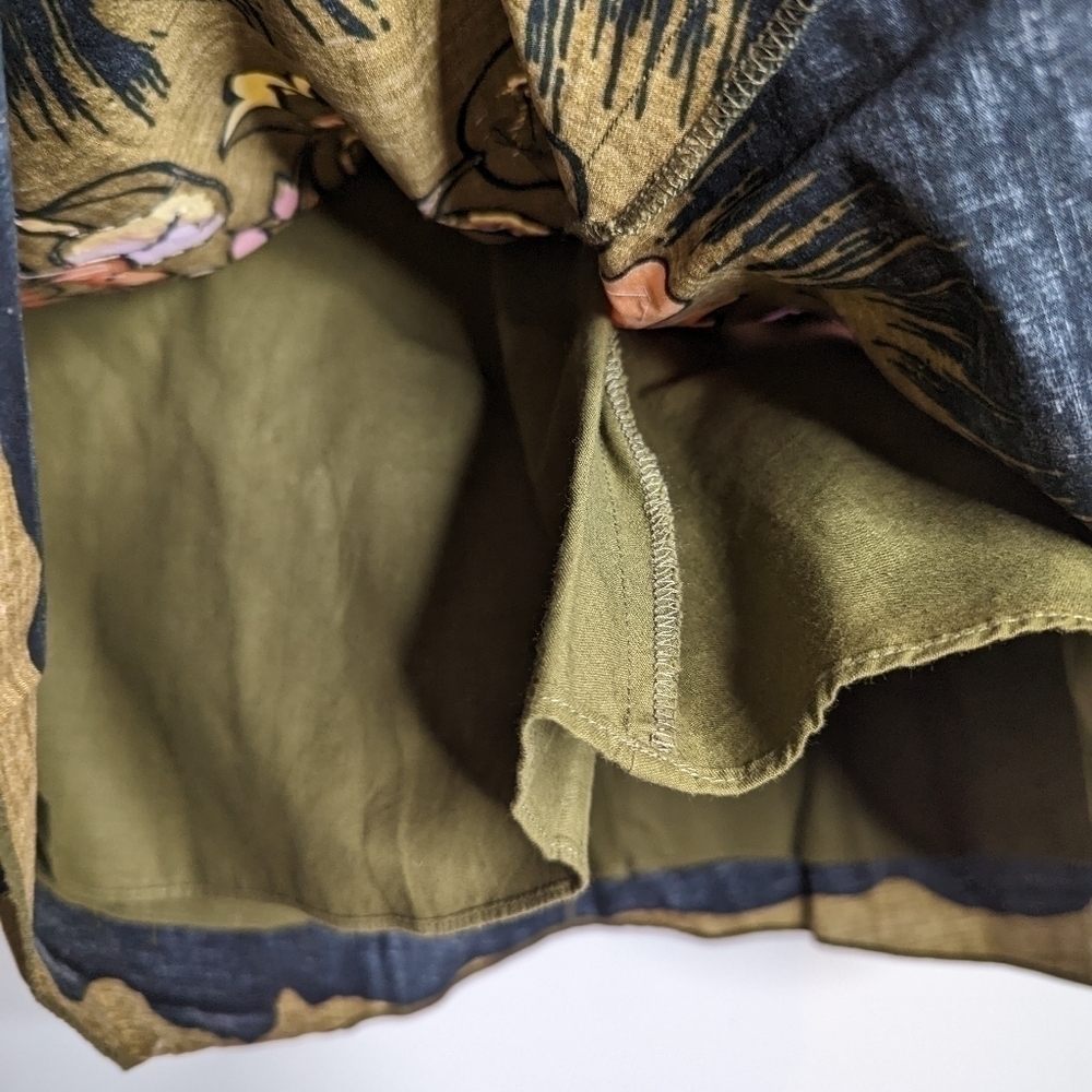 Lapis Green Whimsical Skirt With Sequin Floral Detail - Picture 10 of 12